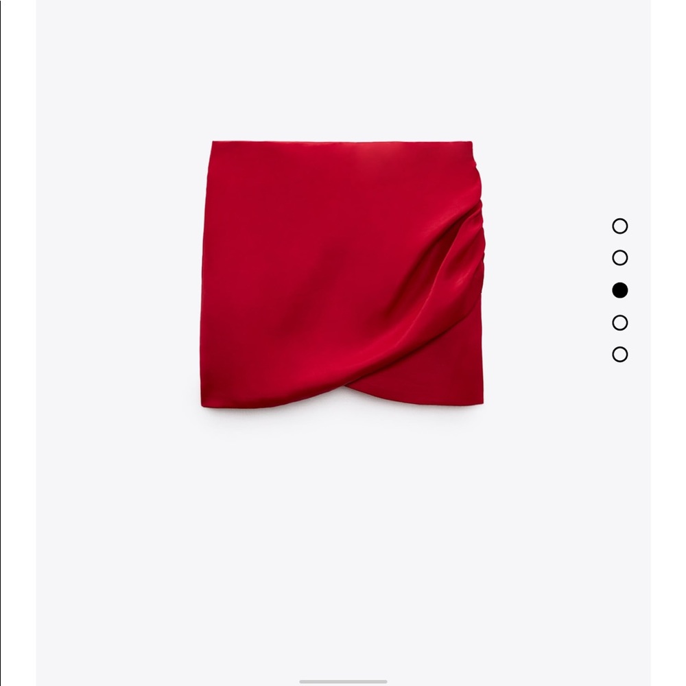 Zara red satin mini skirt